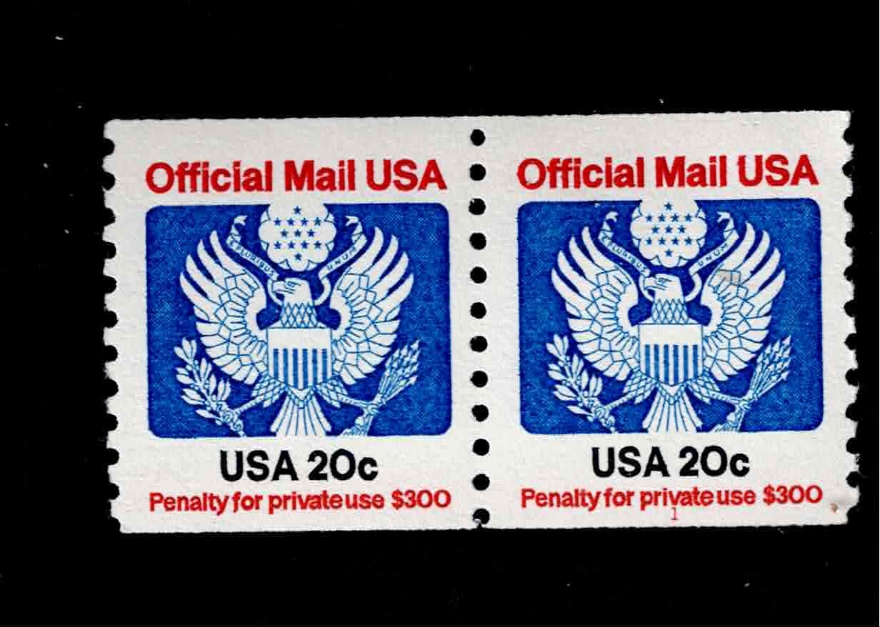 US Official Stamps a Coil Pair of Scott # O135 MOG NH. W/Bold Tagging!!0
