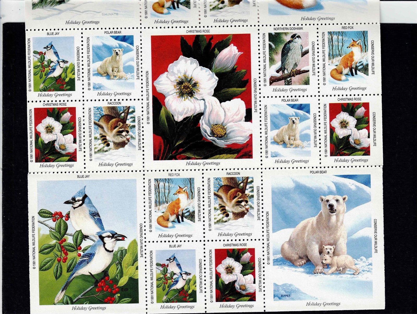 Christmas  Wildlife Stamps Cinderella Stamps , Stickers Starting 196816