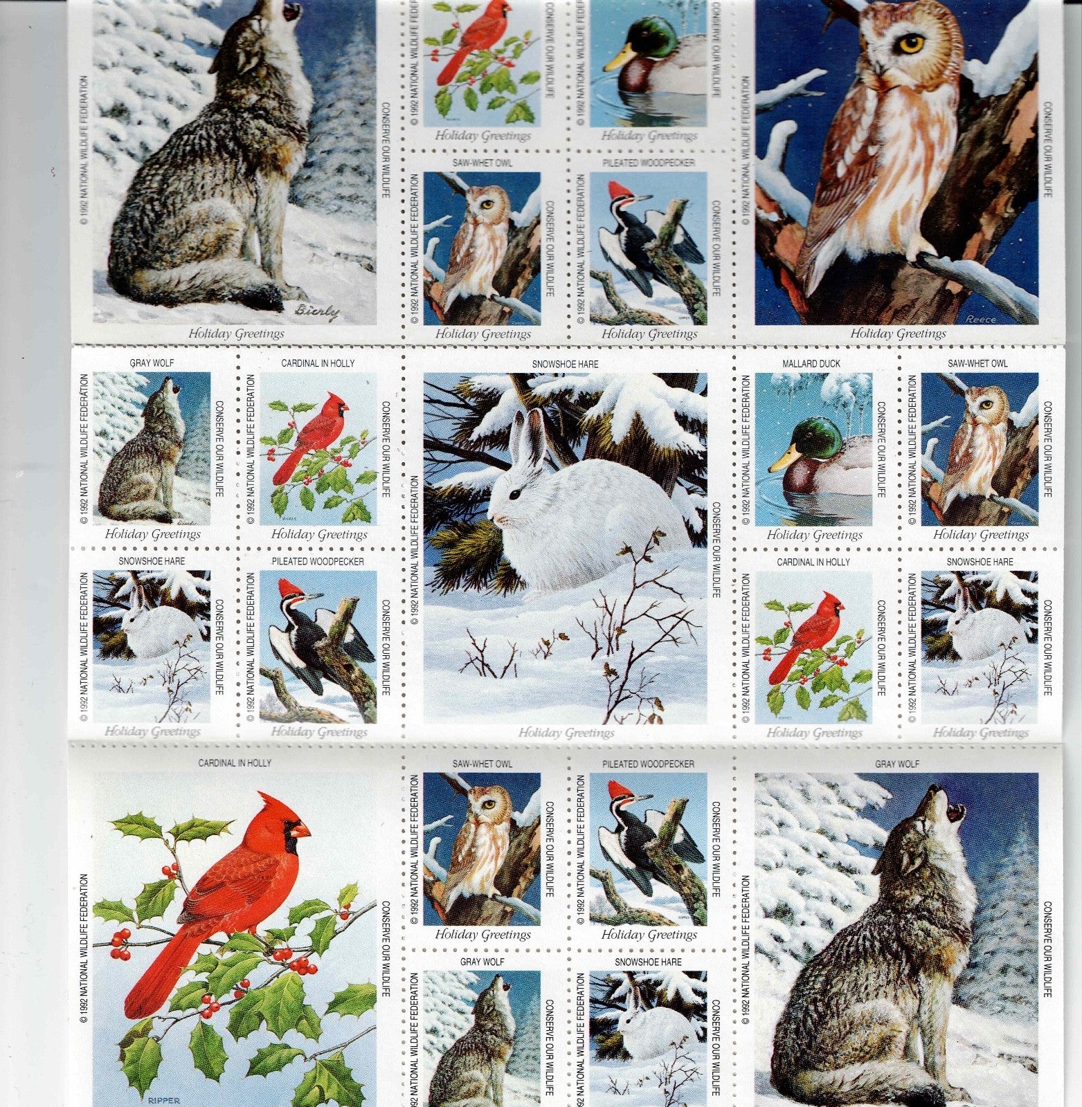 Christmas  Wildlife Stamps Cinderella Stamps , Stickers Starting 196819