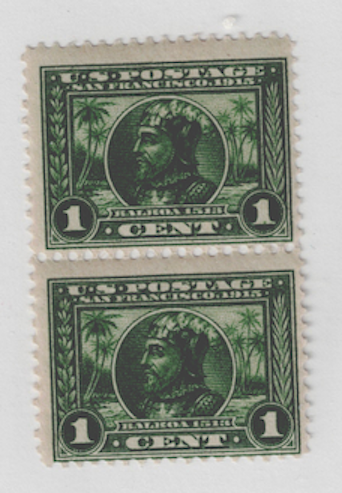 US SCOTT # 397 Pair 1c Balboa 1513-San Francisco 1915 MOG NH A Beauty!!1