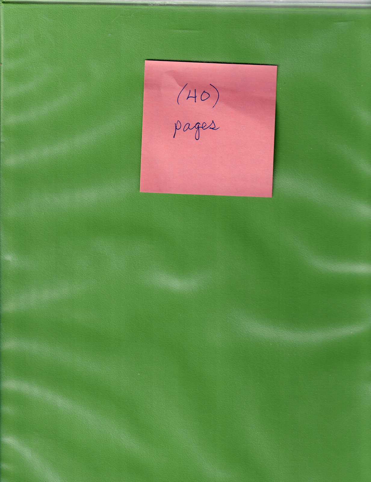 LIME GREEN NOTEBOOK WITH (40) empty full page protective holders for Mint Sheets0