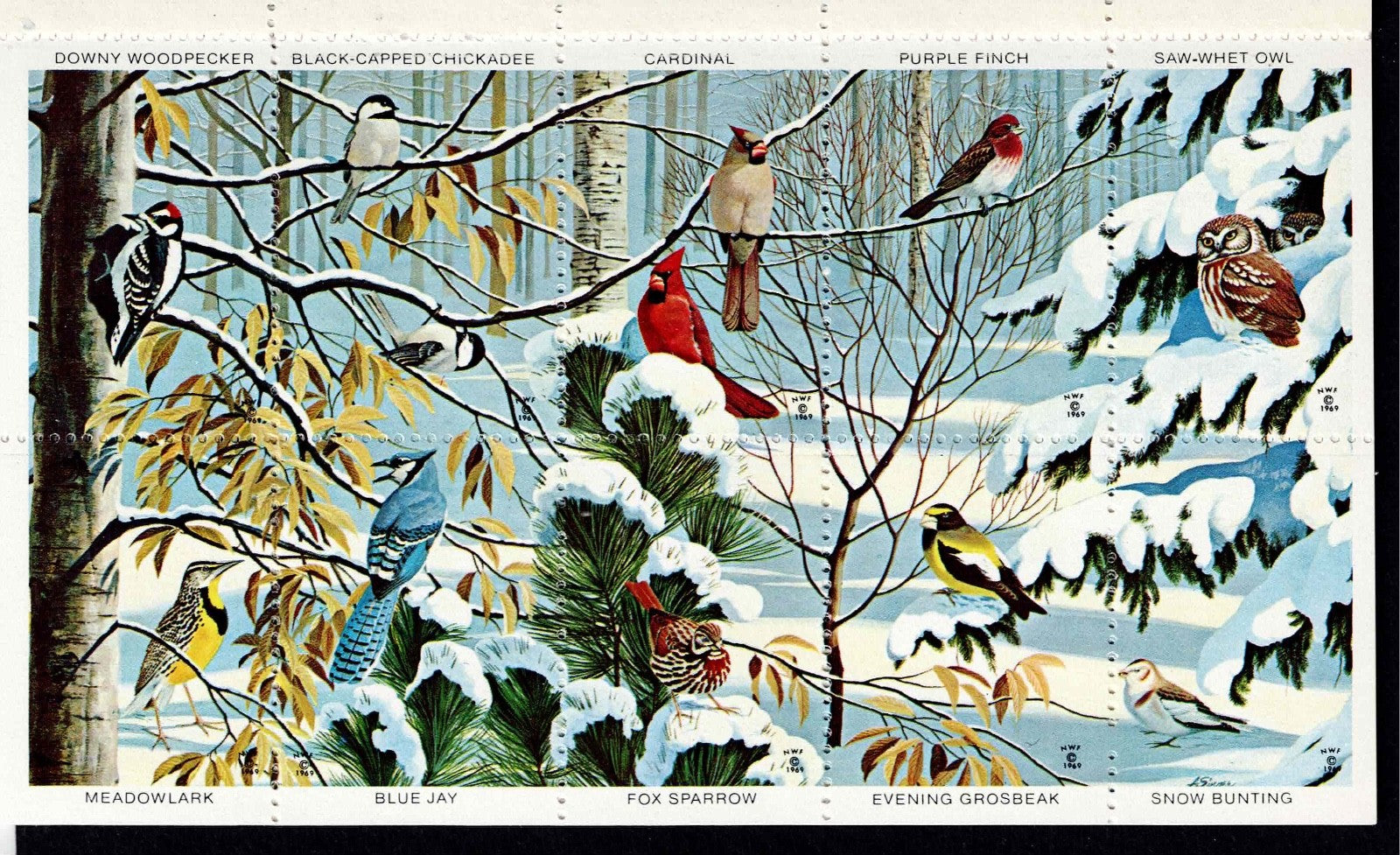Christmas  Wildlife Stamps Cinderella Stamps , Stickers Starting 19689