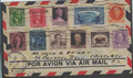 Canal Zone Air Mail Cover 12 different stamps. A beautiful display of CZ Stamps!0