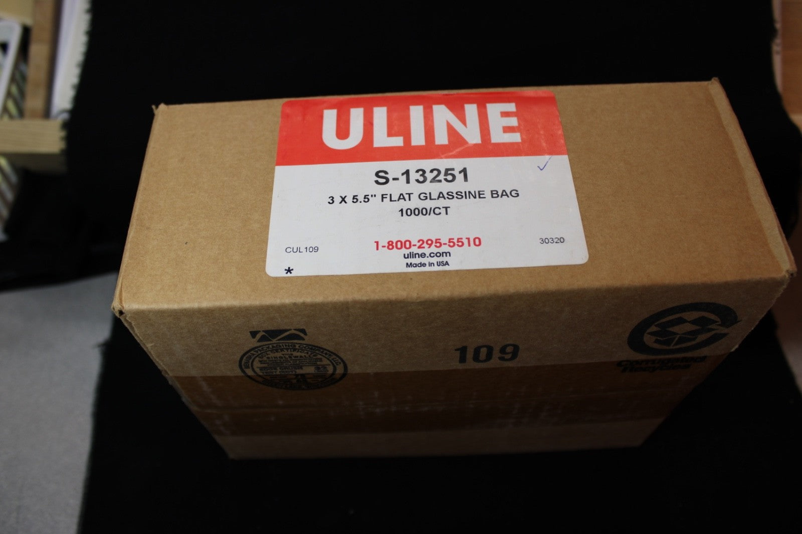 ULINE S-13251 3 x 5.5" FLAT GLASSINENBAGS 1,000/CT0