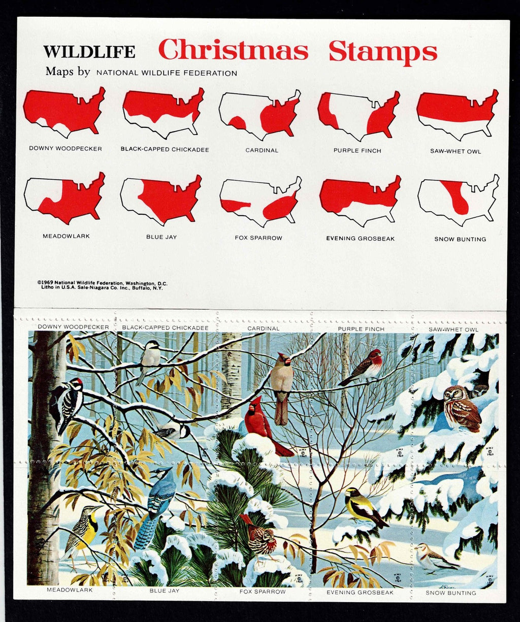 Christmas  Wildlife Stamps Cinderella Stamps , Stickers Starting 19688