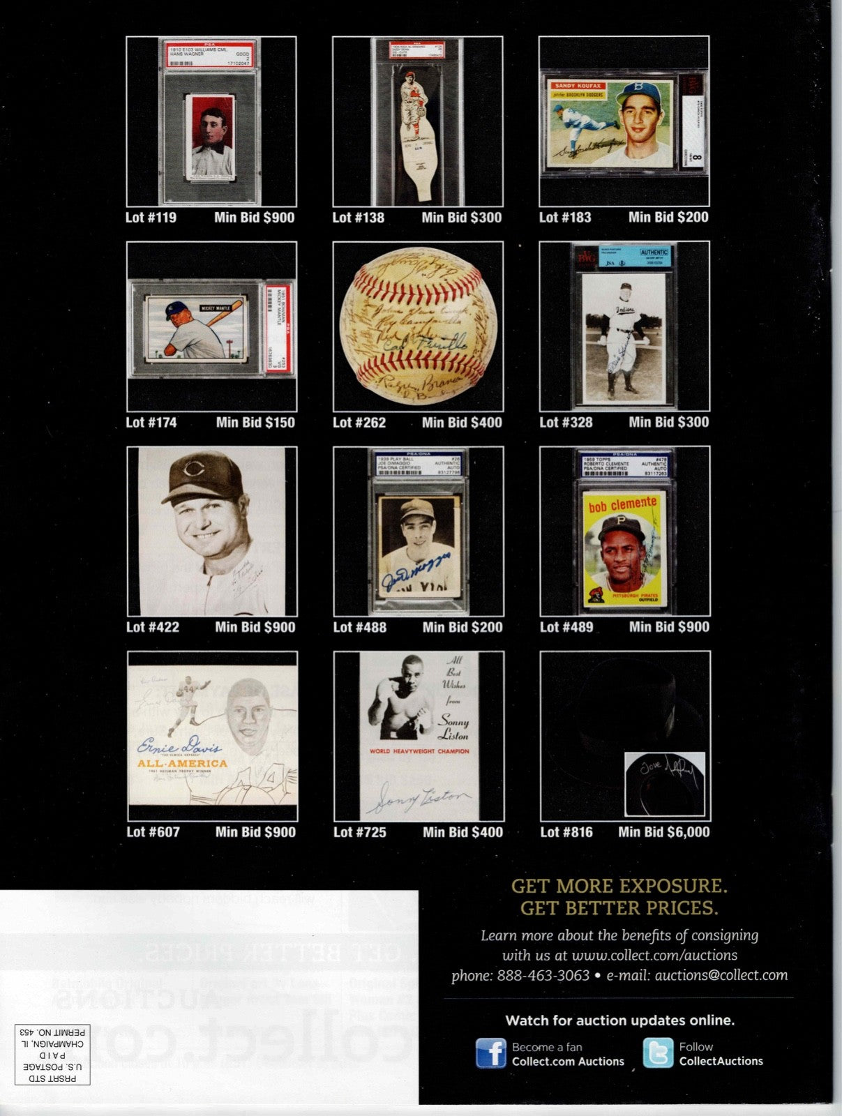 Collect.com Dec 2010 Auctions catalog Sports cards and Americana. Pristine Mag1