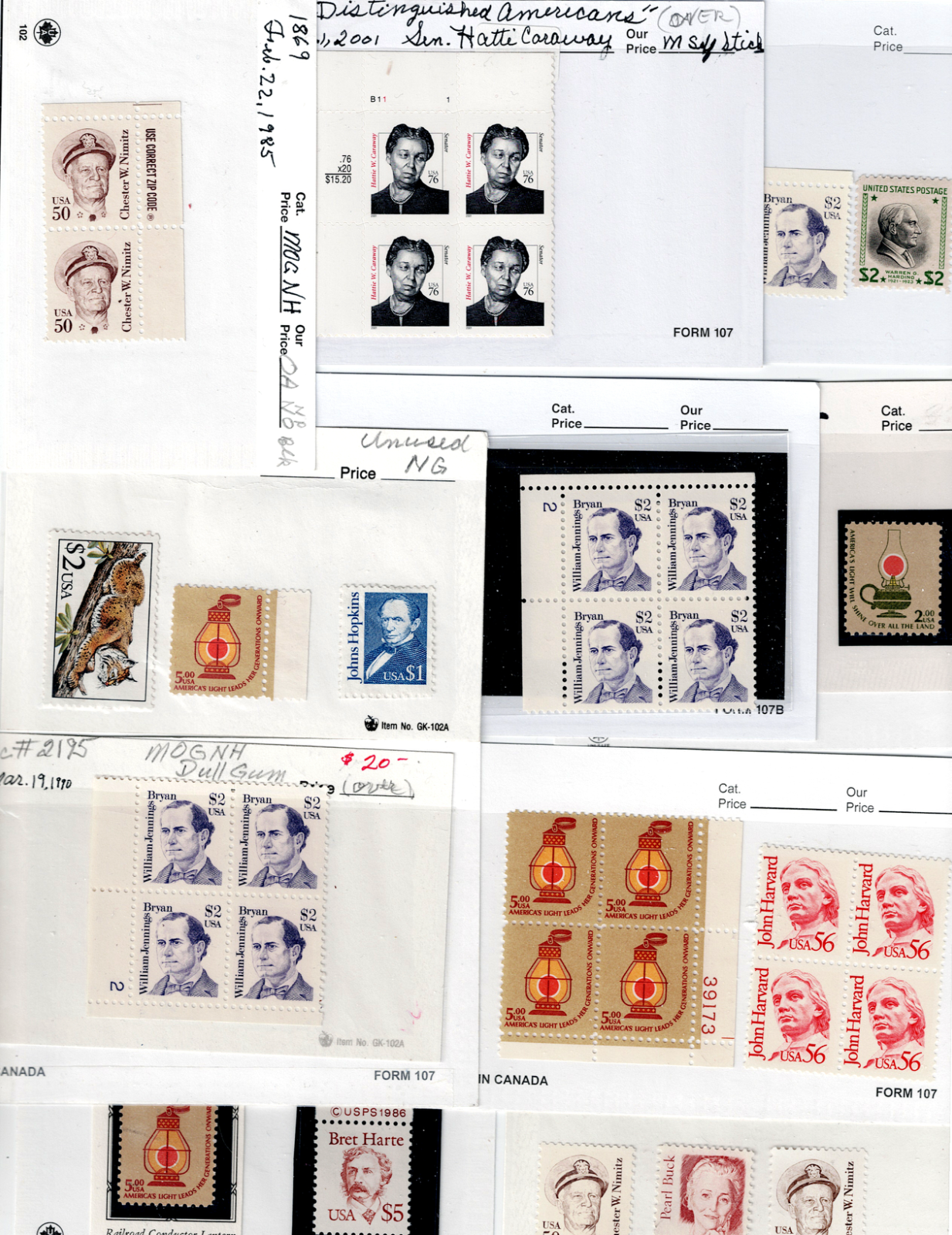 US MINT STATE High Denomination Stamps $160 FACE $239 Retail1