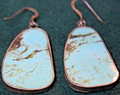 Large Flat dangle Turquoise Earrings Really beautiful matched pair0