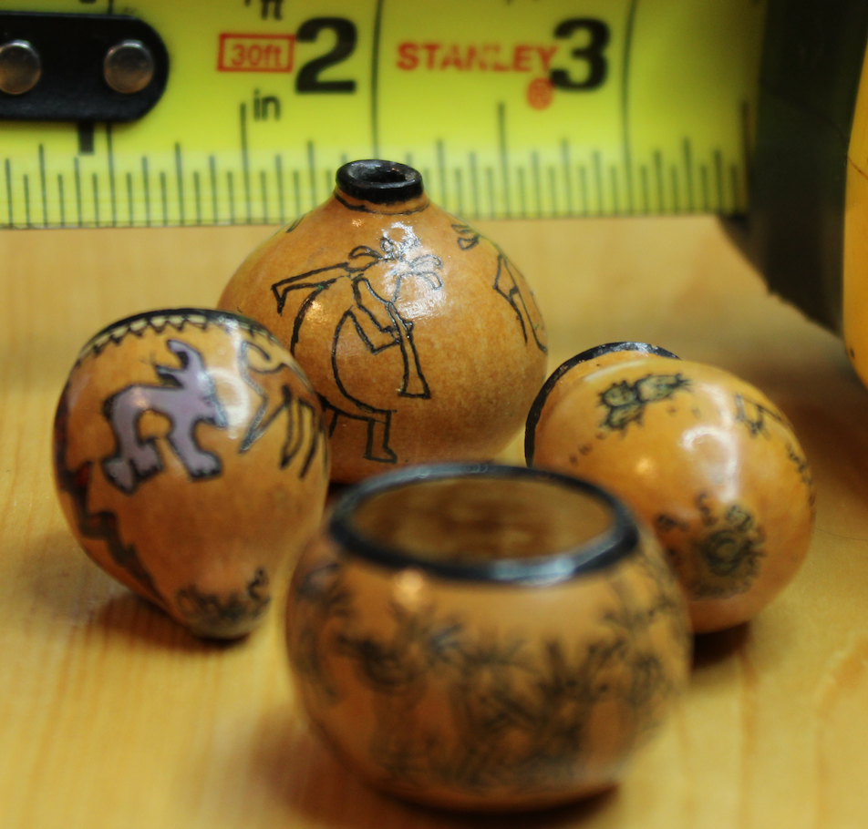 Mini Decorated gourds Unusual, stunning, craftsmanship SW Native Amarican Design0