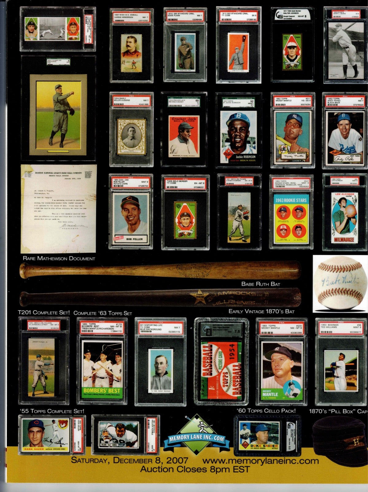 Memory Lane Serious Rarities Auction Magazine Dec 2008 XF1