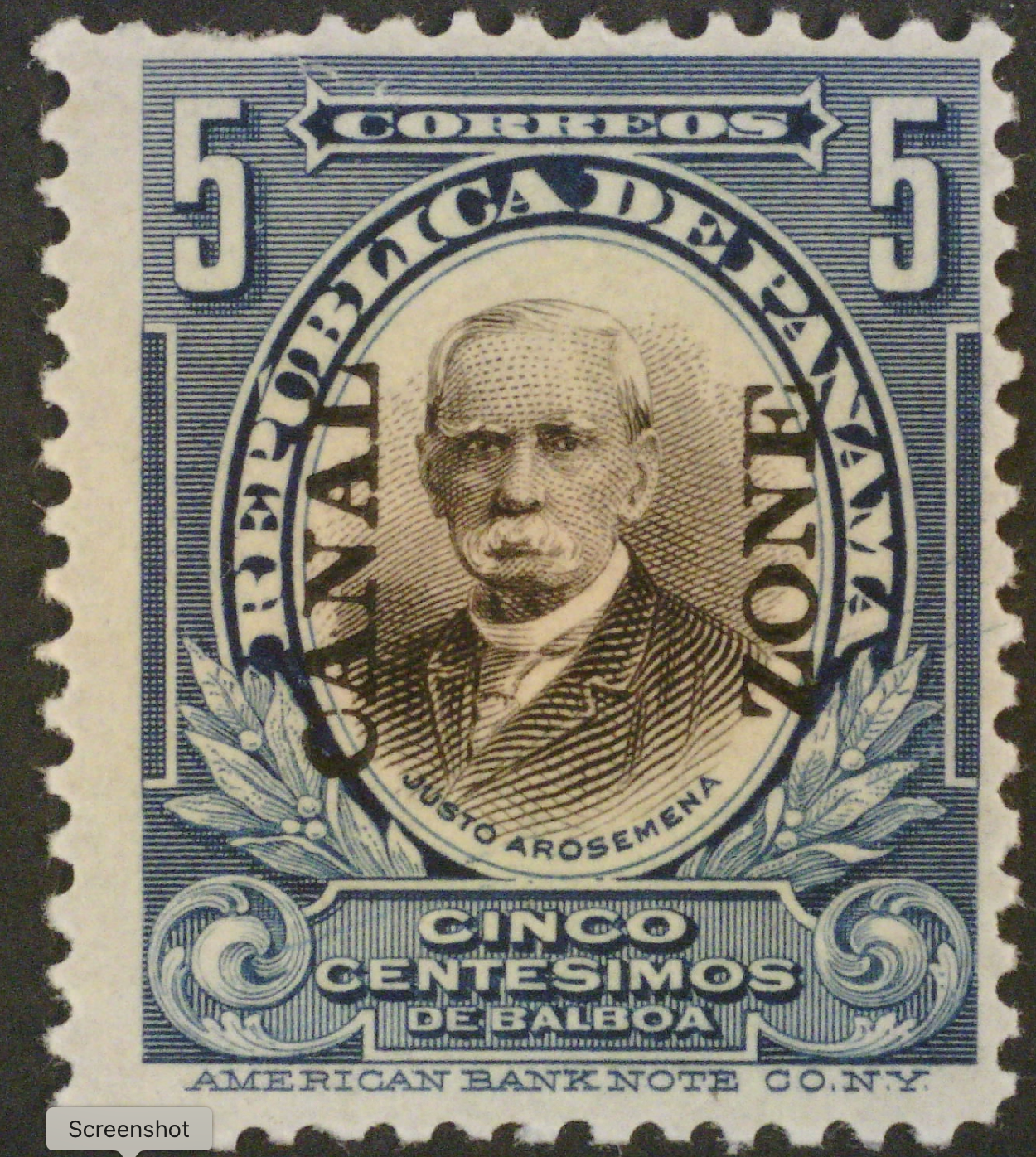 Canal Zone Scott # 57 Deep Blue 5c MOG NH!! $300.00 CAT0