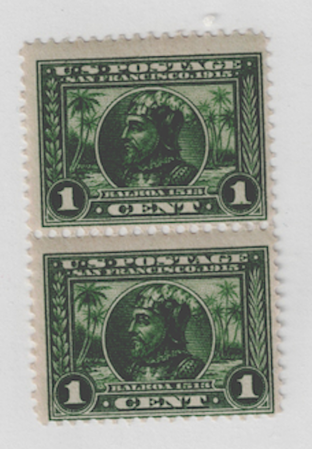 US SCOTT # 397 Pair 1c Balboa 1513-San Francisco 1915 MOG NH A Beauty!!0