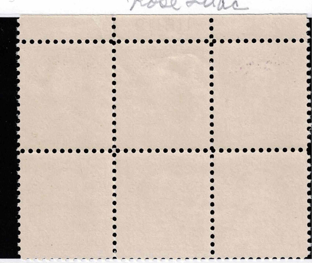 Canal Zone #114  Post Office Fresh 50¢ Rose Lilac Margine Block of 6  MOG NH1