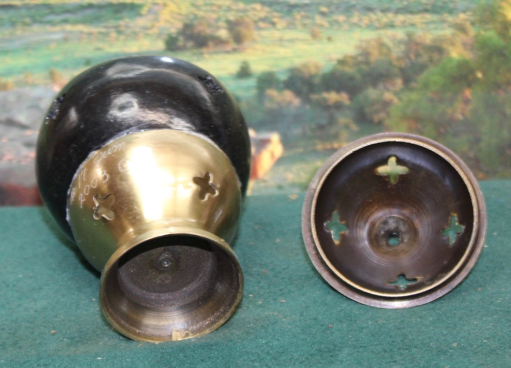 Incense burner Brass Base & Top, Coyote Gourd between. Looks Good, works well!2