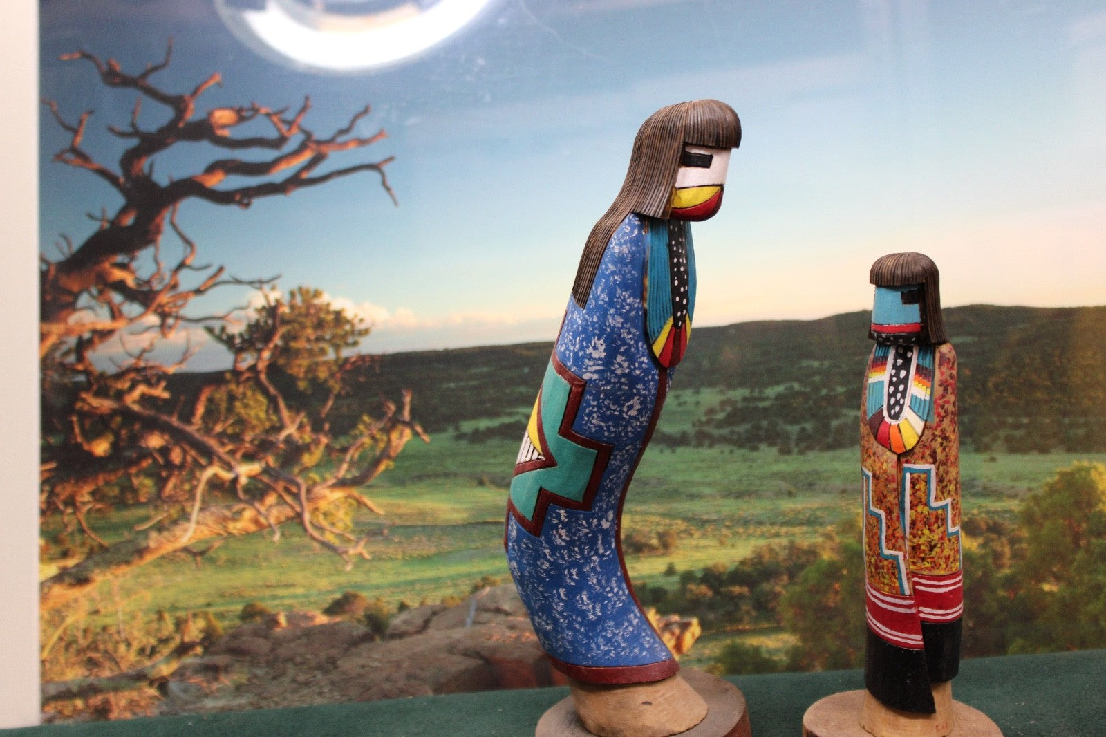 Mother Daughter Kachinas Mother leaning over telling daughter about Great Spirit0
