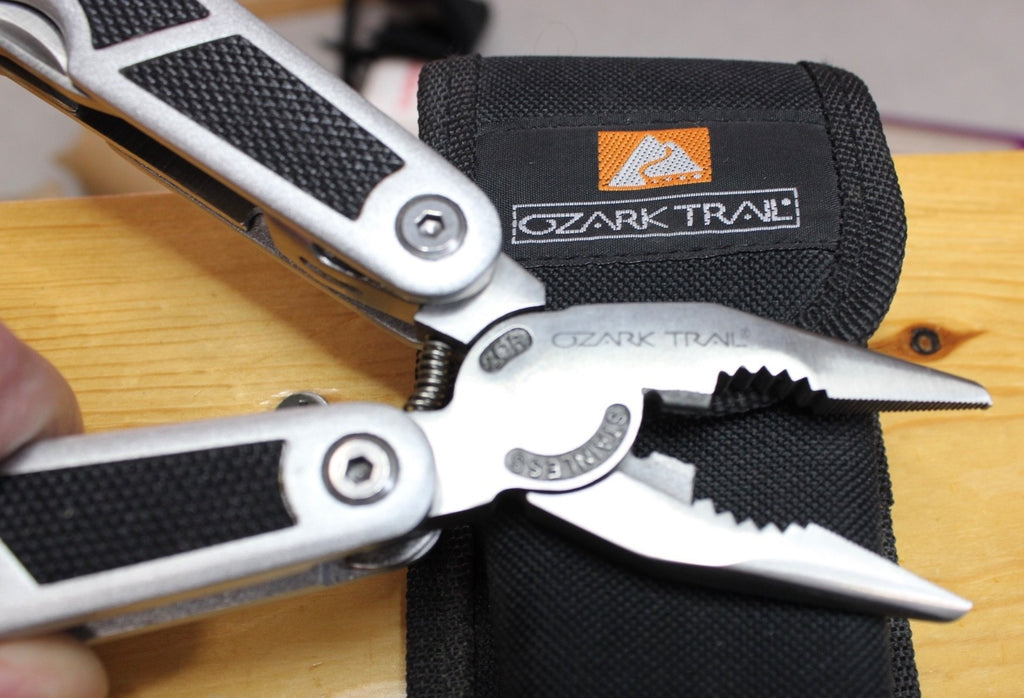 Ozark Trail Multi Tool, Unused, pristine 10 in One Pliers, saw knife can opener1