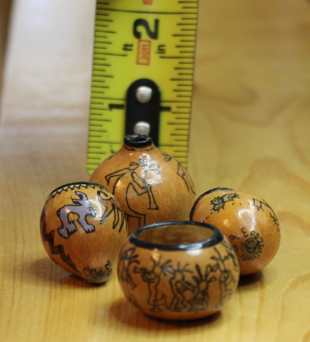 Mini Decorated gourds Unusual, stunning, craftsmanship SW Native Amarican Design3