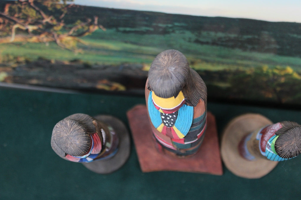 3 Kachina dolls, day out on the country,. Pristine shape!!5