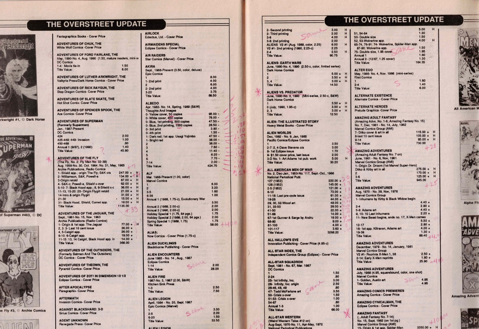 OVERSTREET'S Price Guide Update No. 15.  1990 for Comic Books Used2
