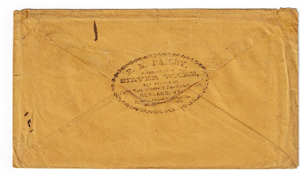 Scott #26 George Washington 3c  1857 Used On Envelope w/ Beautiful Ad on Rev1