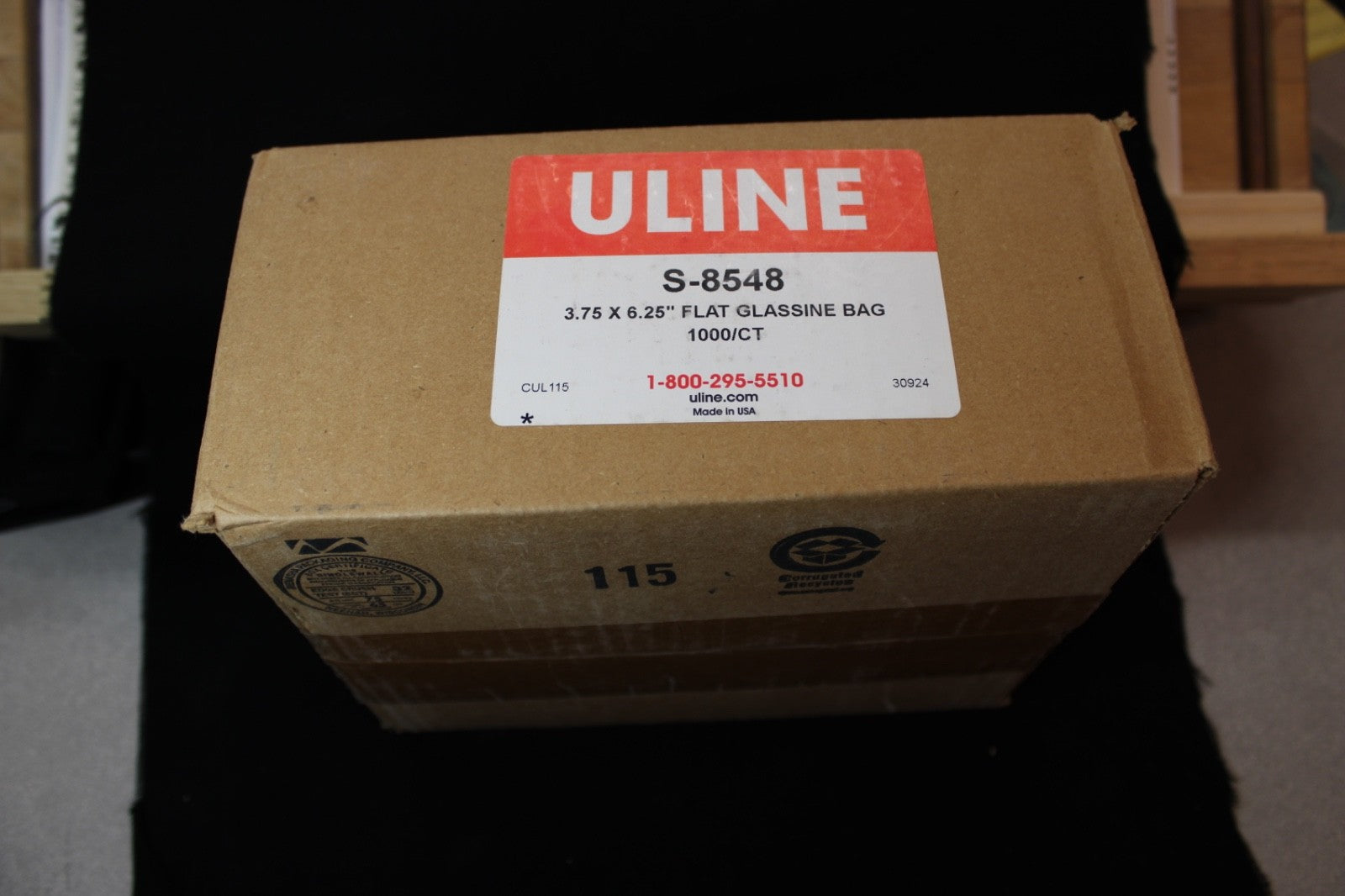 ULINE. S-8548    3.75"  X 6.25"  FLAT GLASSINE BAGS 1,000/CT0