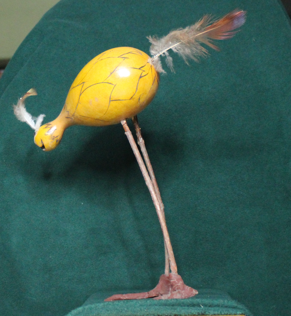 Waldo or Dodo Bird ! Gourd Art Signed and Dated Whimsical Bird!!  See His smile?1