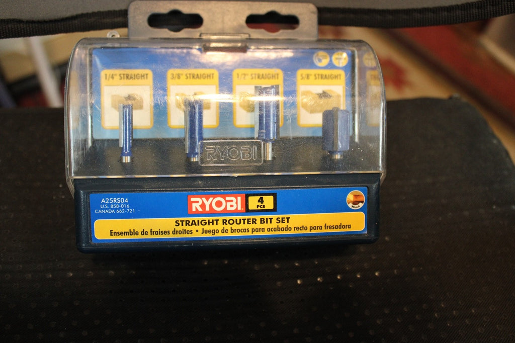 RYOBI STRAIGHT ROUTER BIT SET OF 4 NIB0
