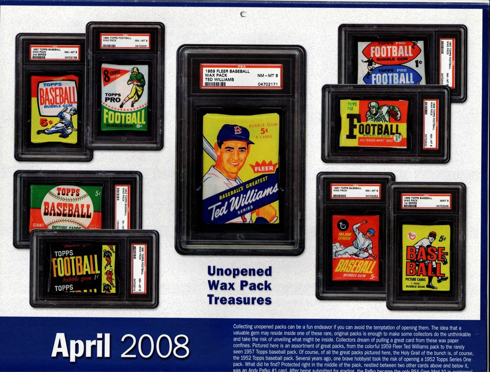 THE 2008 PSA SPORTS CALENDAR GREAT PHOTOS GREAT COLLECTIBLE at a GREAT Price2