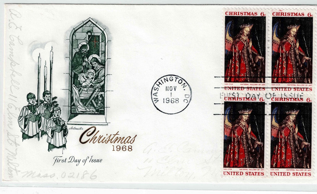Christmas Stamped 1st First Day of Issue Envelopes,  Stocking Stuffer?4