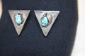 Collar Points 925 Sterling silver adorned with leaves and Turquoise nuggets OLD0