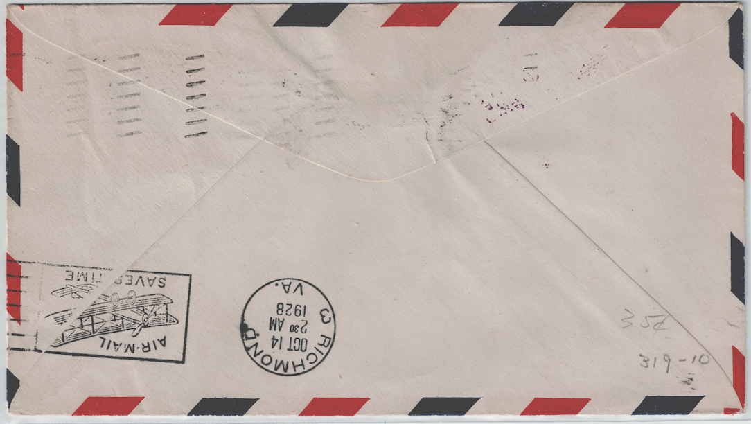 Air Mail Envelope Cover MOORESTOWN AIRPORT DEDICATION OCT 12-14-1928 W/POSTMARKS1