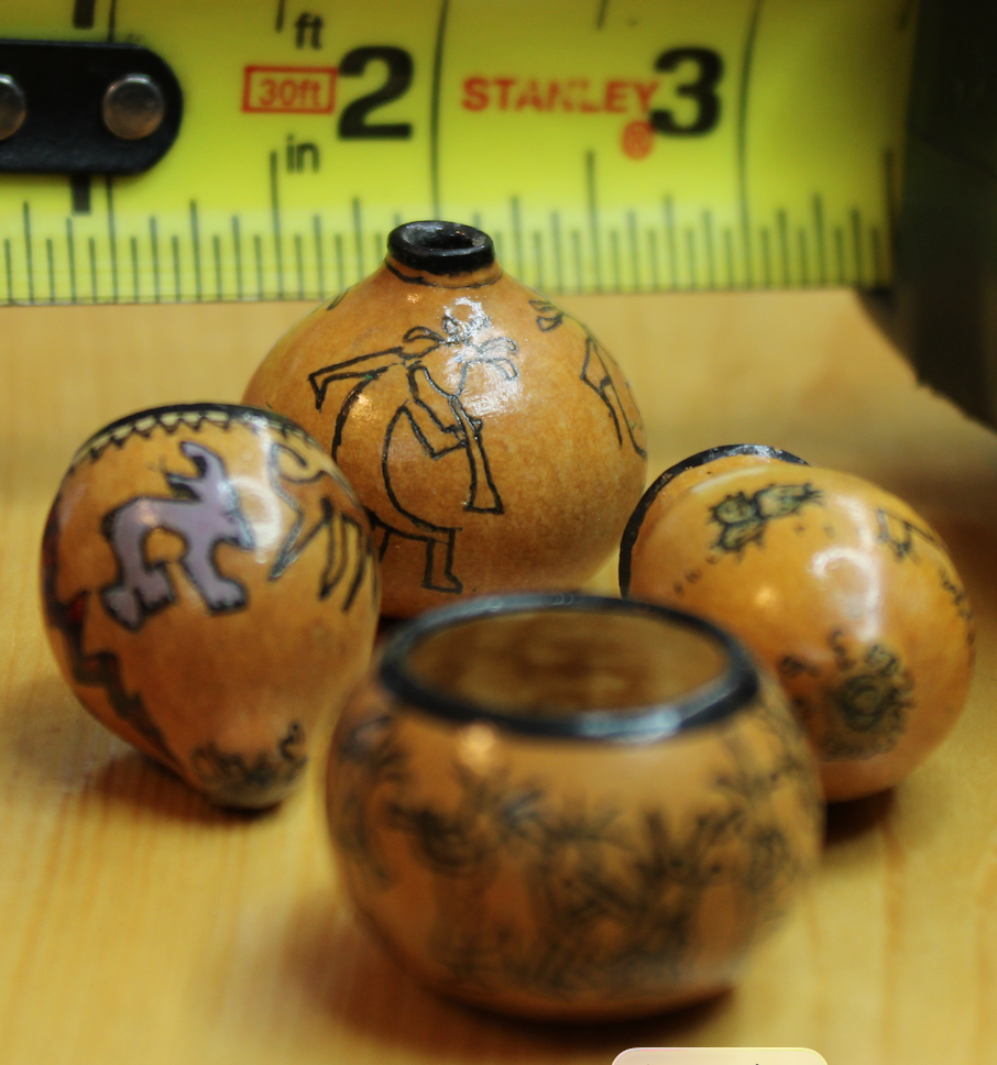 Mini Decorated gourds Unusual, stunning, craftsmanship SW Native Amarican Design17