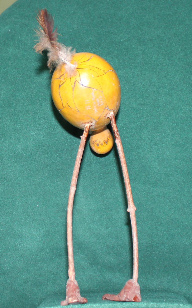 Waldo or Dodo Bird ! Gourd Art Signed and Dated Whimsical Bird!!  See His smile?2