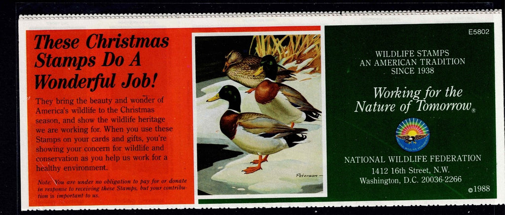 Christmas  Wildlife Stamps Cinderella Stamps , Stickers Starting 19683
