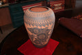 Large Native American Pot/Vase Orange Black Hummingbird By M & R Romero0