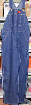 DICKEYS INDIGO BIB OVERALL  32X30  Fits over boots.  Tripple stiching0