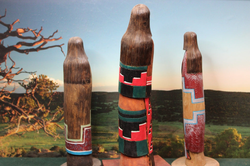 3 Kachina dolls, day out on the country,. Pristine shape!!2