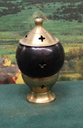 Incense burner Brass Base & Top, Coyote Gourd between. Looks Good, works well!0